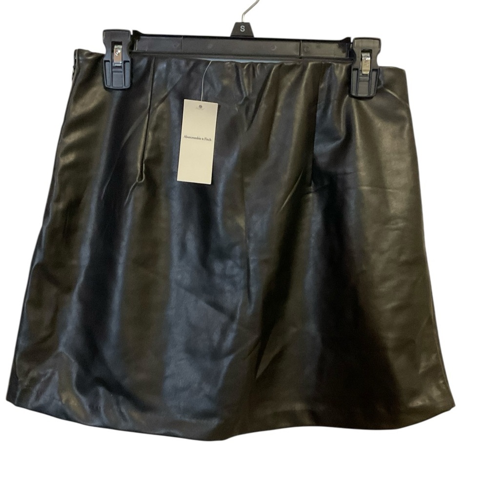 Abercrombie & Fitch Faux Leather Mini Skirt NWT Size M Black - Picture 3 of 10